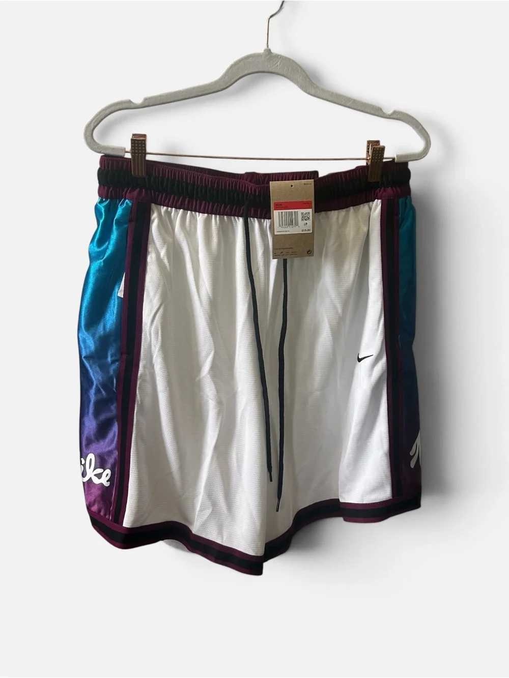 New Men's Nike Dri-Fit DNA+ White Basketball Shorts Loose Fit Size Large